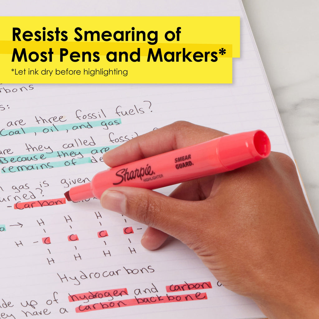 Sharpie Tank Style Highlighters, Chisel Tip, Fluorescent Yellow, 12 Count