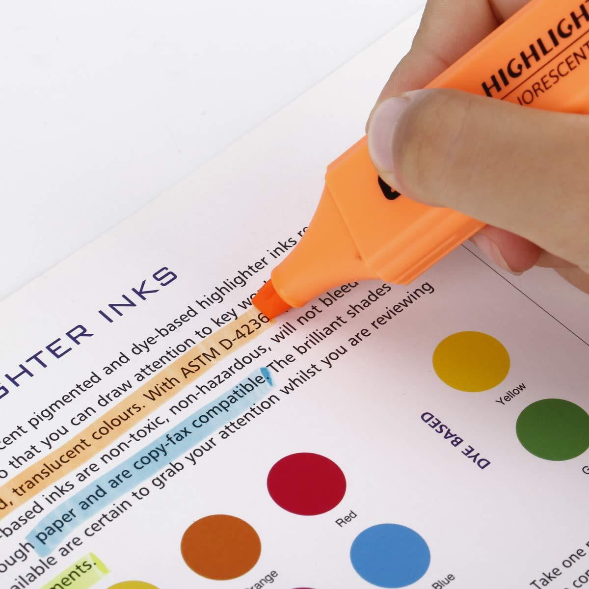 ZEYAR Highlighter Pastel Colors Chisel Tip Marker Pen, Assorted Colors, Water Based, Quick Dry 18 Colors