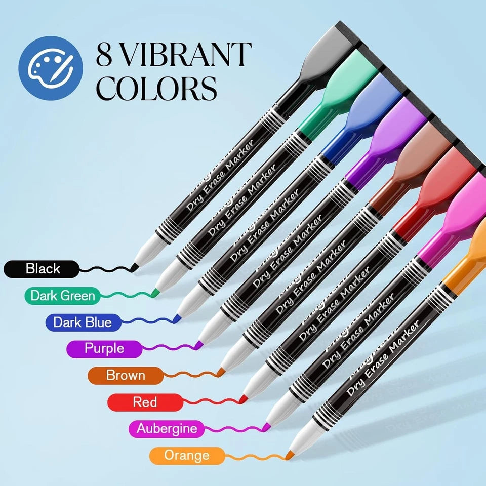 Dry Erase Markers Fine Tip Fine Point Dry Erase Markers With Eraser,Magnetic Dry