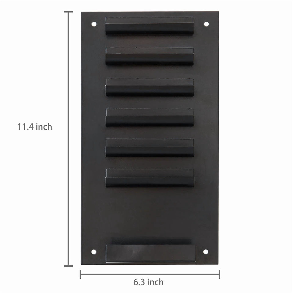 6-Slot Wall Mounted Metal Dry Erase Marker & Eraser Vertical Storage, Black