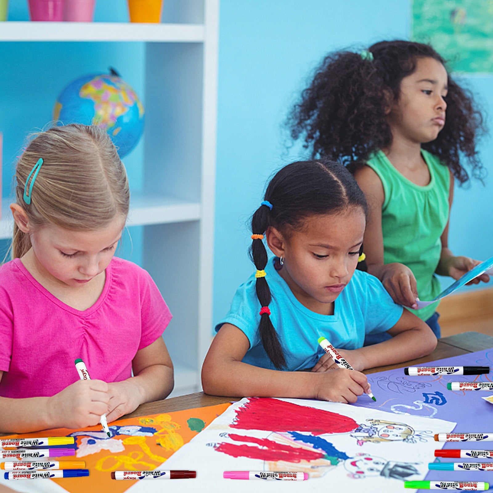 12Pack Water-Based Whiteboard Pen Easy-To-Erasable Marker 10Ml