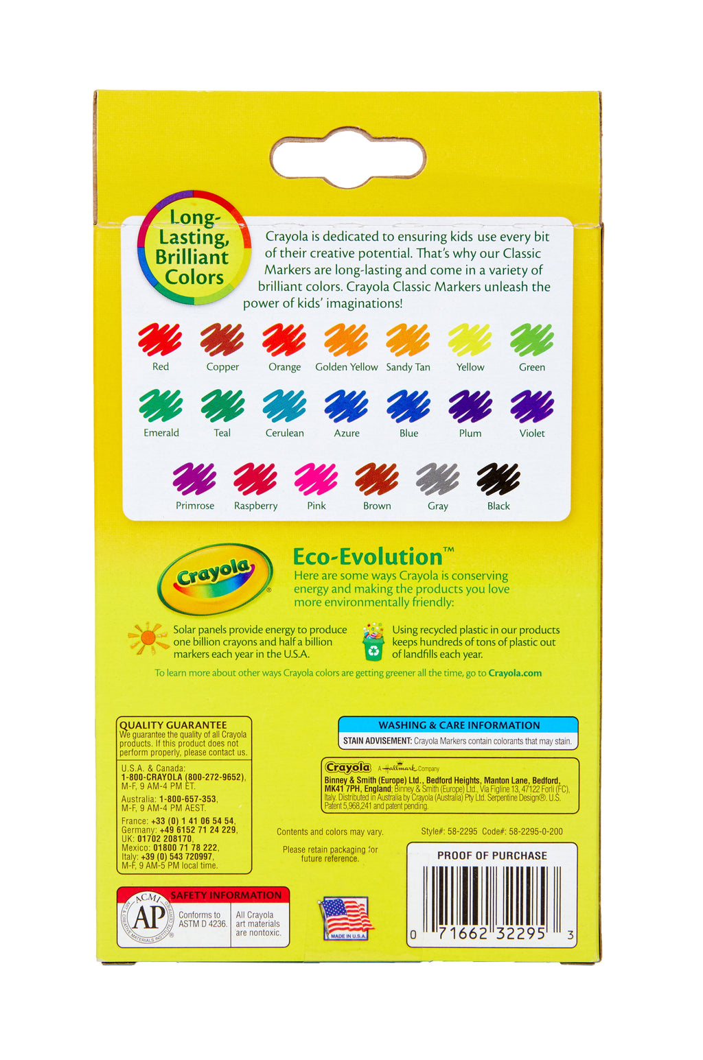 Crayola 20 Ct Fine Line Classic Markers, Classroom Supplies for Teachers, Back to School Supplies for Kids