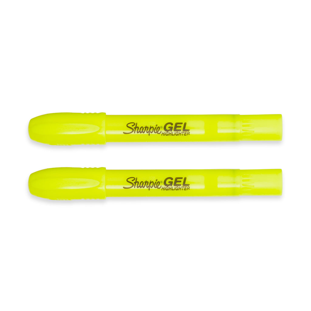 (3 pack) Sharpie Gel Highlighters, Bullet Tip, Fluorescent Yellow, 2 Count
