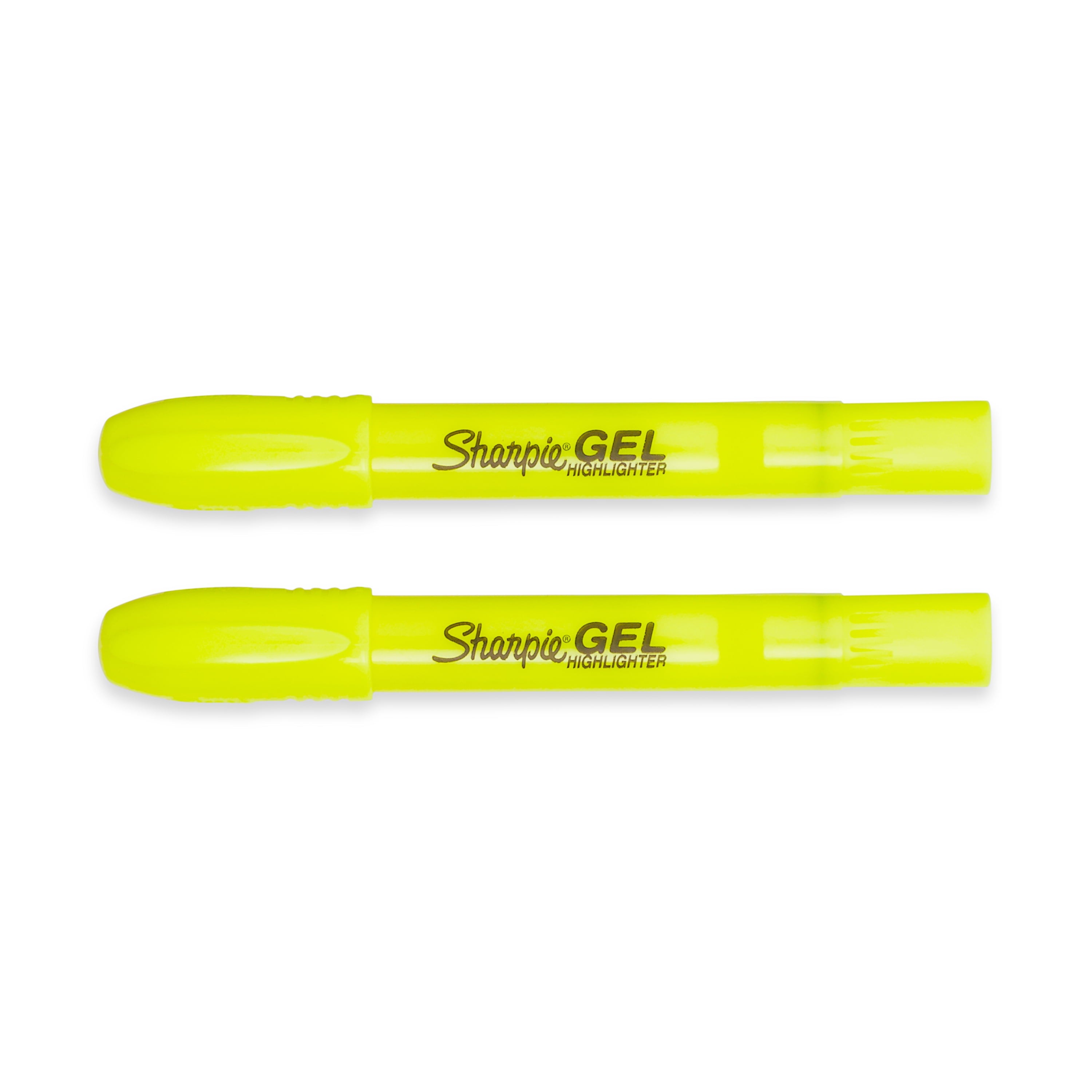 (3 pack) Sharpie Gel Highlighters, Bullet Tip, Fluorescent Yellow, 2 Count