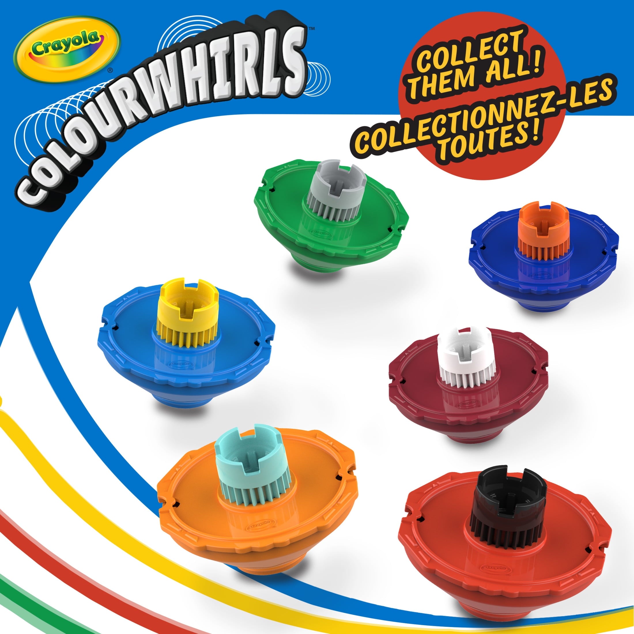 Crayola Colourwhirls Spin Art Toy with Washable Marker, 3 Ct Playset, Competition Game, Coloring Gifts for Kids Ages 6, 7, 8, 9
