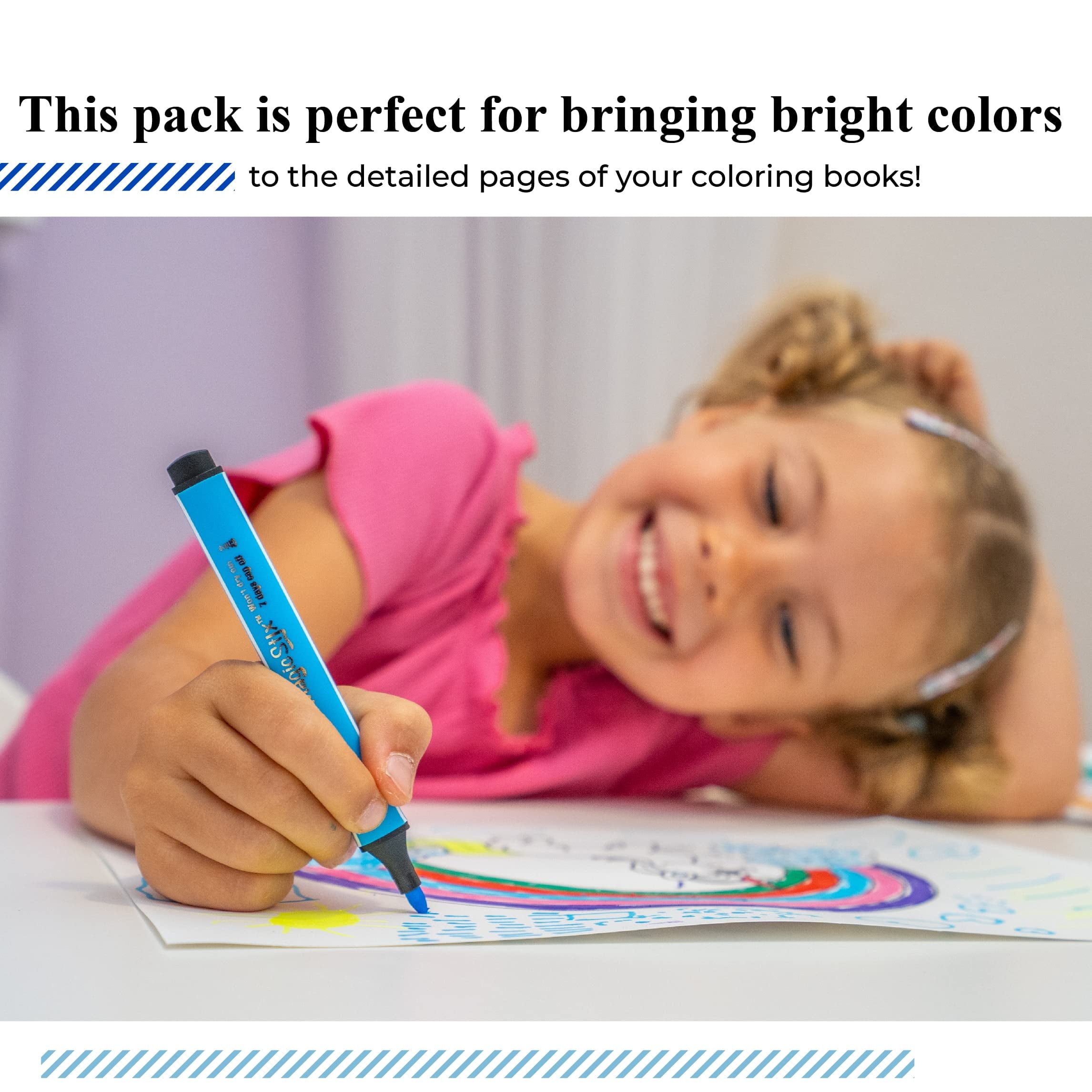 The Pencil Grip Magic Tri Stix Washable Markers, 24 Count, Assorted Colors, Non-Toxic, Triangular Grip (TPG-397)