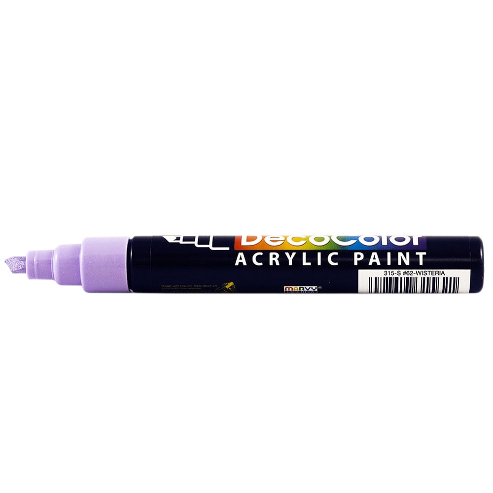 Marvy Uchida Chisel Tip Acrylic Paint Marker, Wisteria Purple, 1/Pack