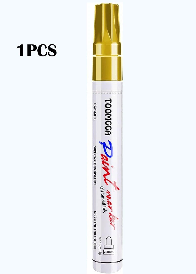 1Pcs Gold Permanent Paint Pens Oil-Based Markers For Rock Metal Wood Plastic