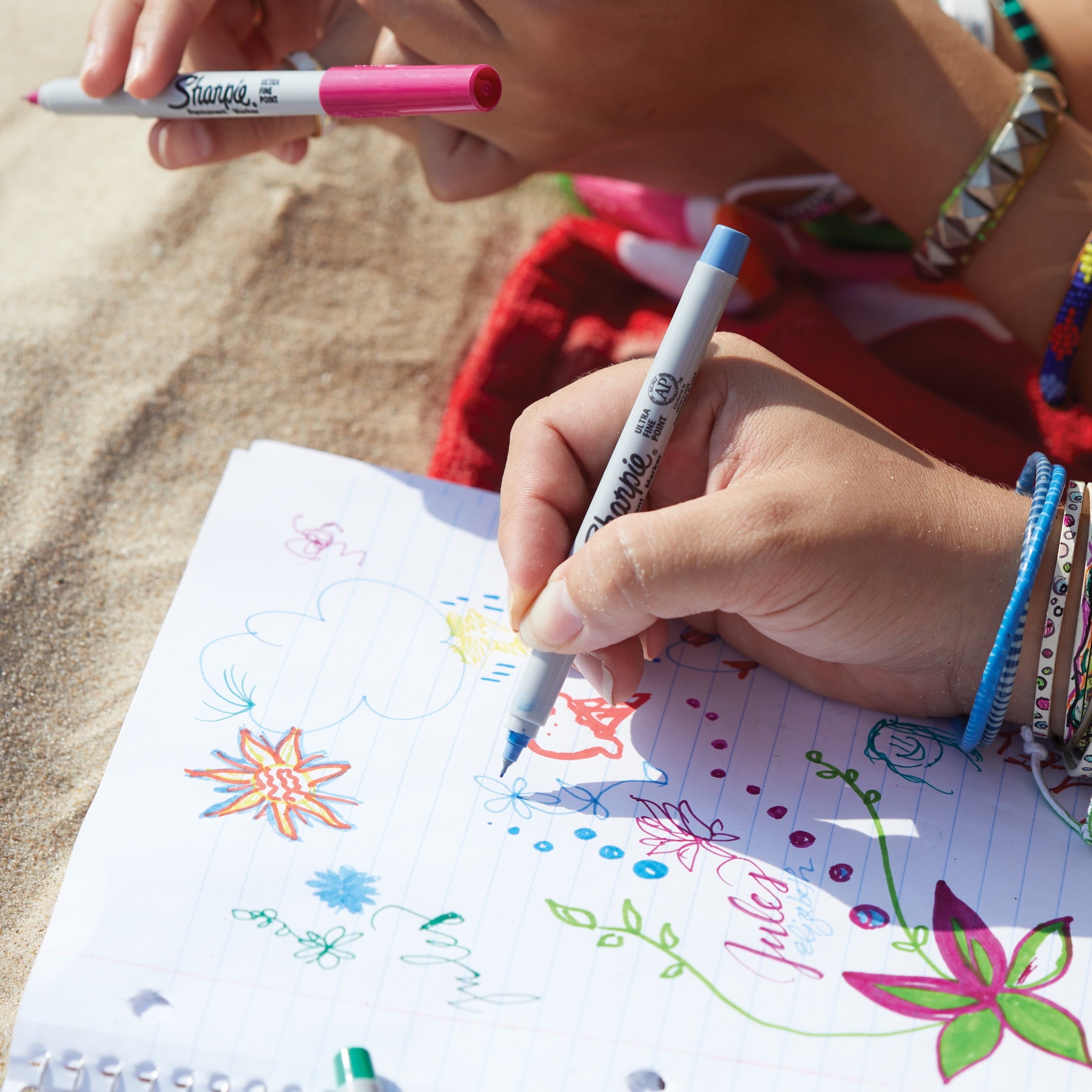 Sharpie Permanent Markers, Ultra Fine Point, Blue, Dozen