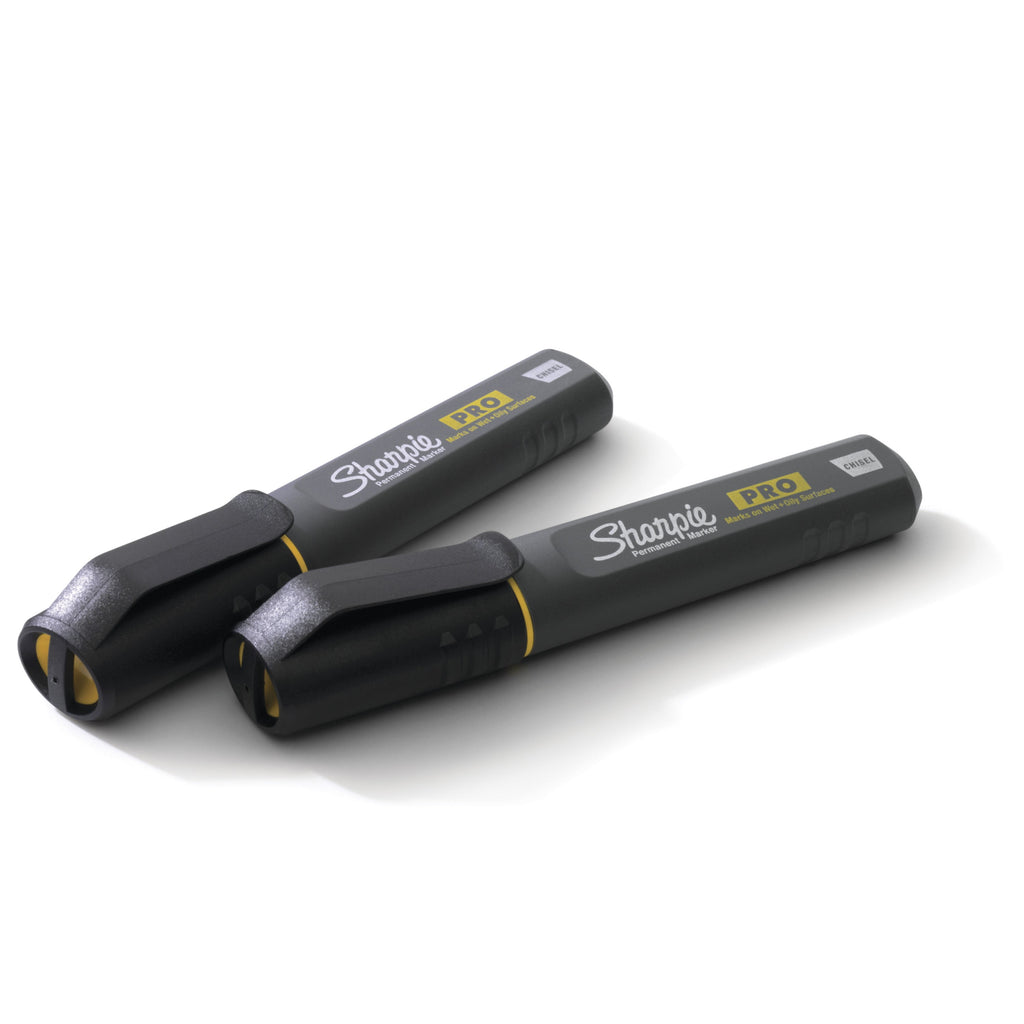 Sharpie PRO Permanent Markers, Chisel Tip, Black, 2 Count