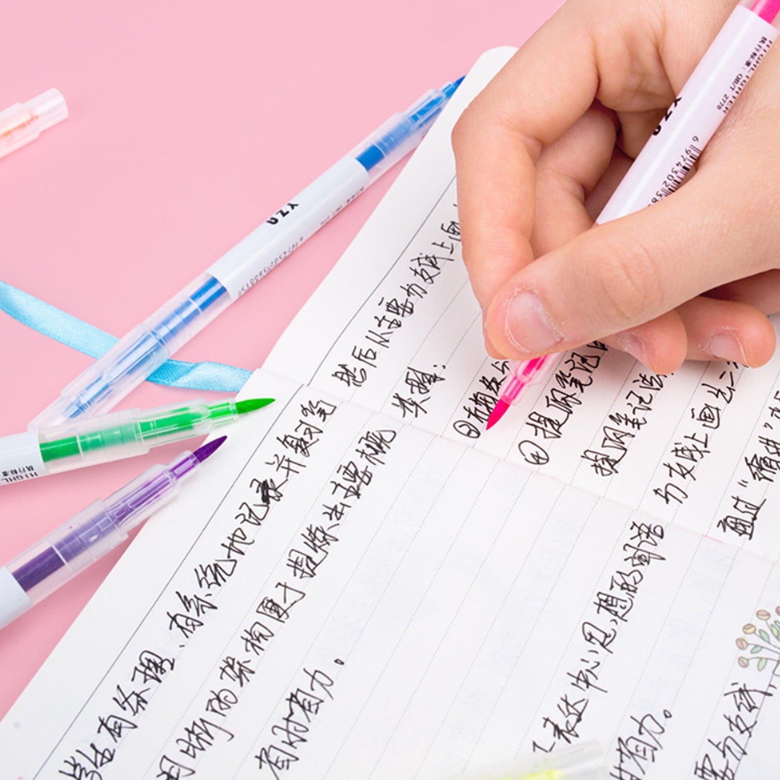 Plastic Double Tip Highlighters Set | 6 Neon Color Markers | Dual-Sided Fine & Broad Tips | Fast-Drying, Long-Lasting Ink | Fluorescent Pens for Notes, Office, Planning | 3 Packs, 6pcs Each