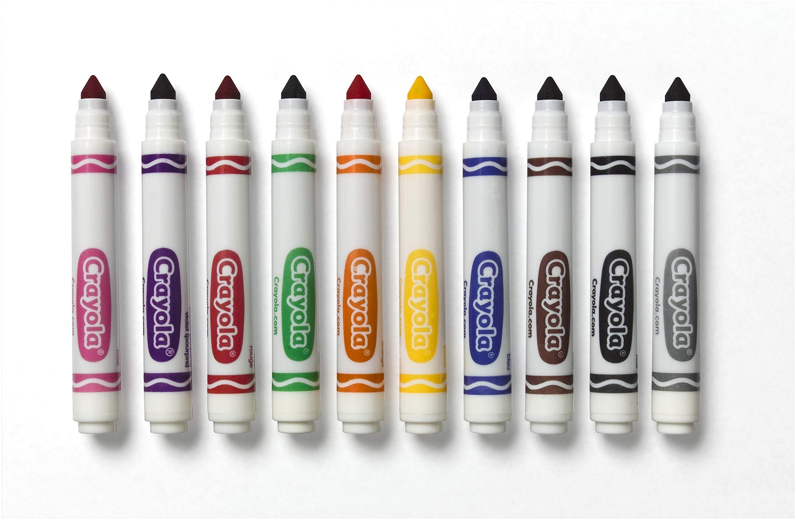 Crayola Washable Markers, Broad Point, Assorted Colors, 10 Count