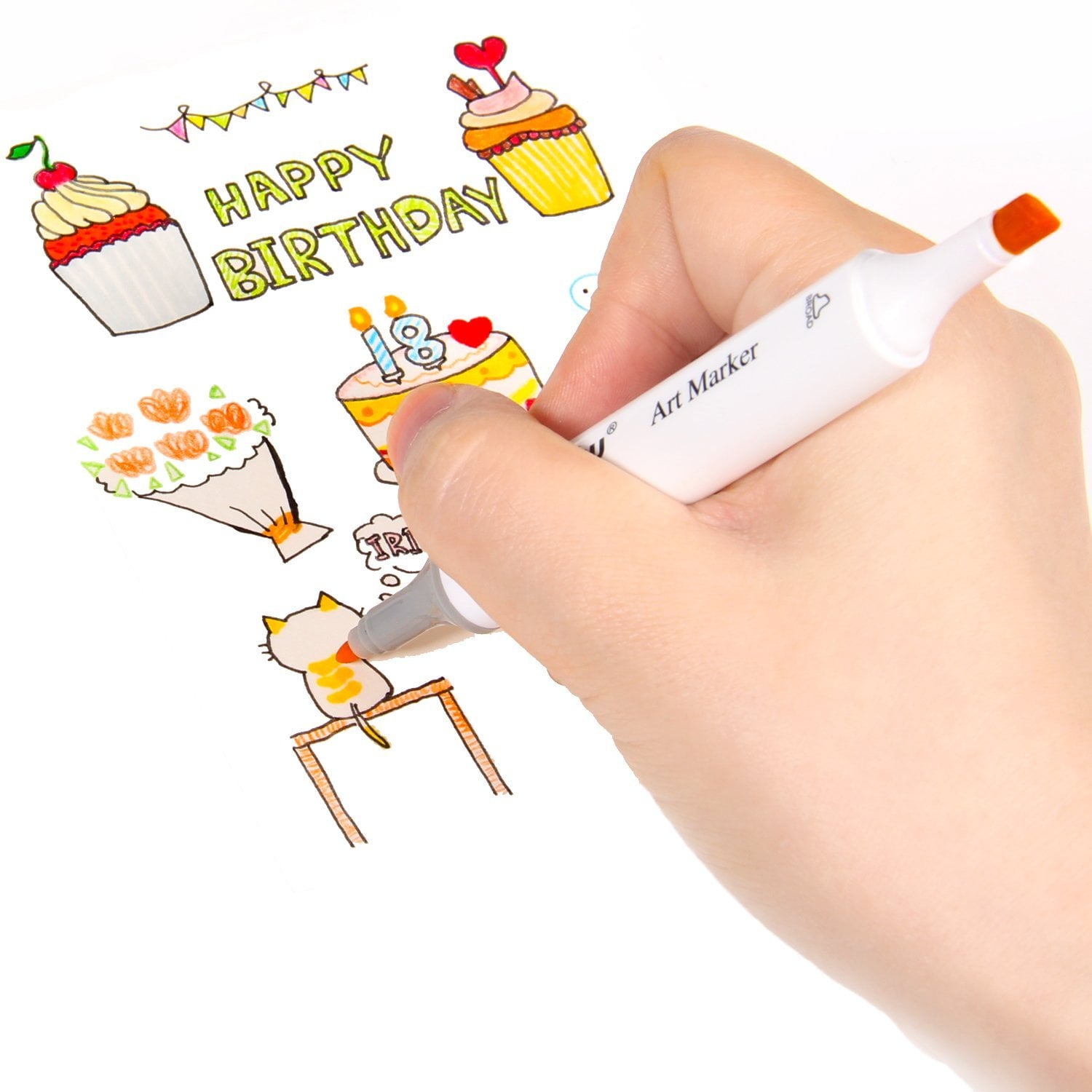 Ohuhu 60 Colors Dual Tips Permanent Art Marker