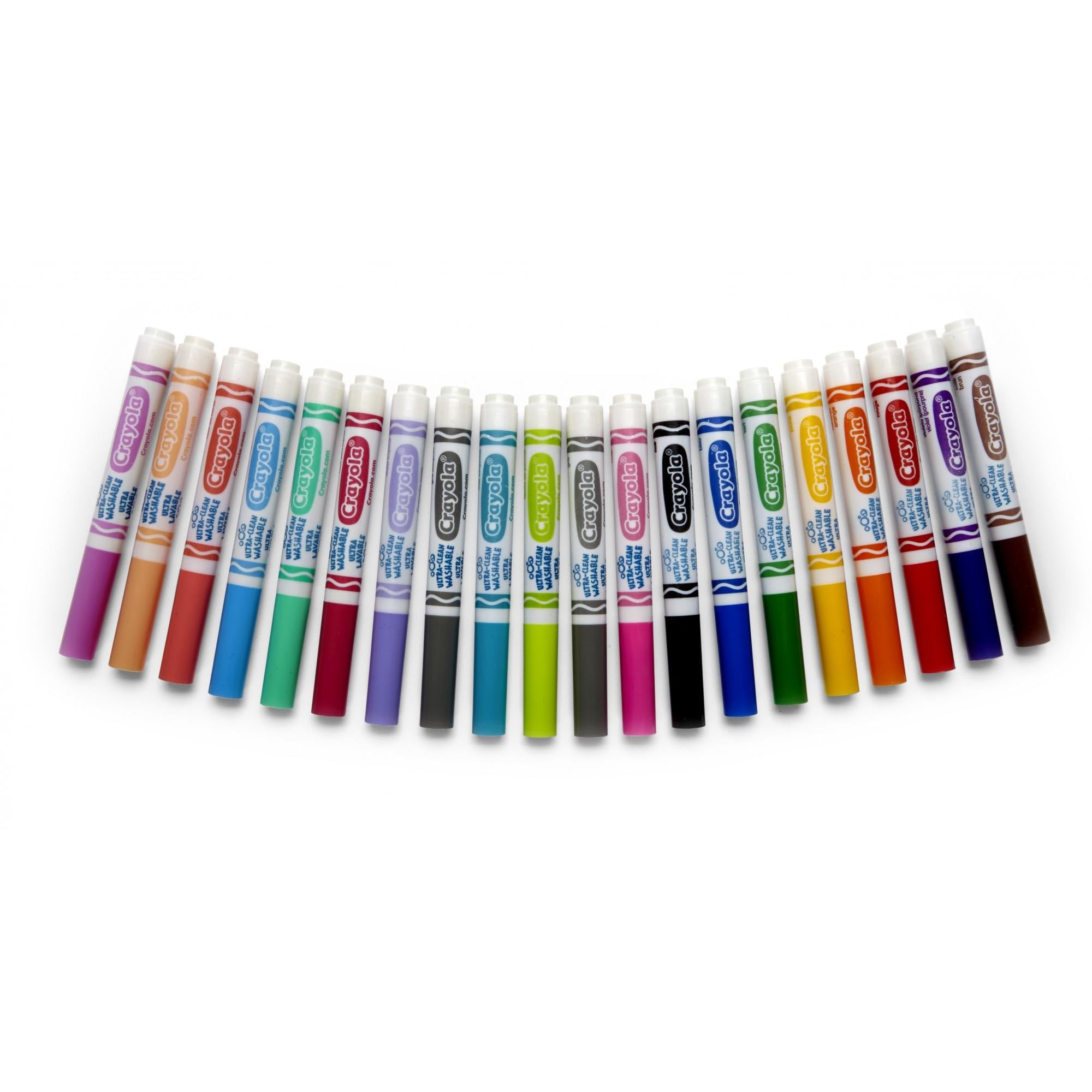 Crayola Ultra-Clean Washable Broad Line Markers, 20 Ct, Back to School Supplies, Classic Colors, Classroom Must Haves