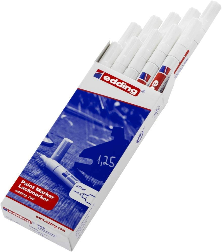Edding 780 Extra Fine Paint Marker - White - Pack of 10