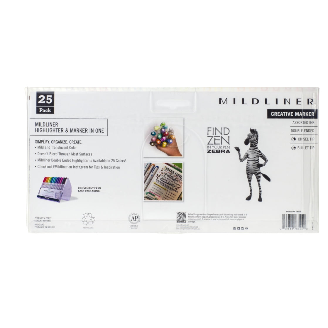 Zebra Pen Mildliner Double-Ended Creative Highlighter Set - Assorted Colors 25-Pack