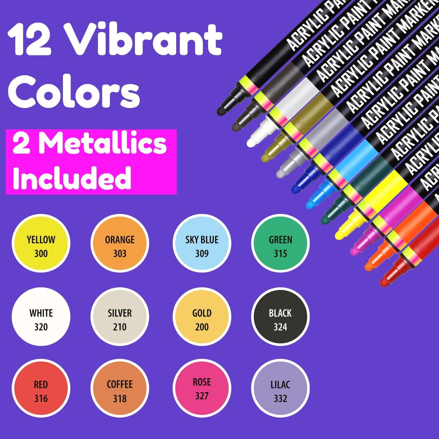 Chalky Crown Acrylic Markers 12 Pack