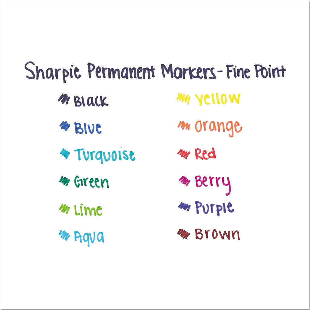 Sharpie Fine Point Permanent Marker, Black, Dozen