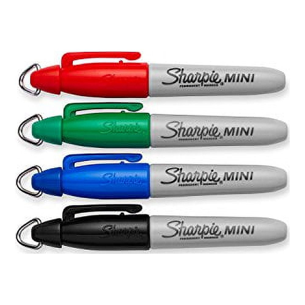 Sharpie Mini Permanent Marker Single Piece Fine Point, Assorted Colors, 4 Count