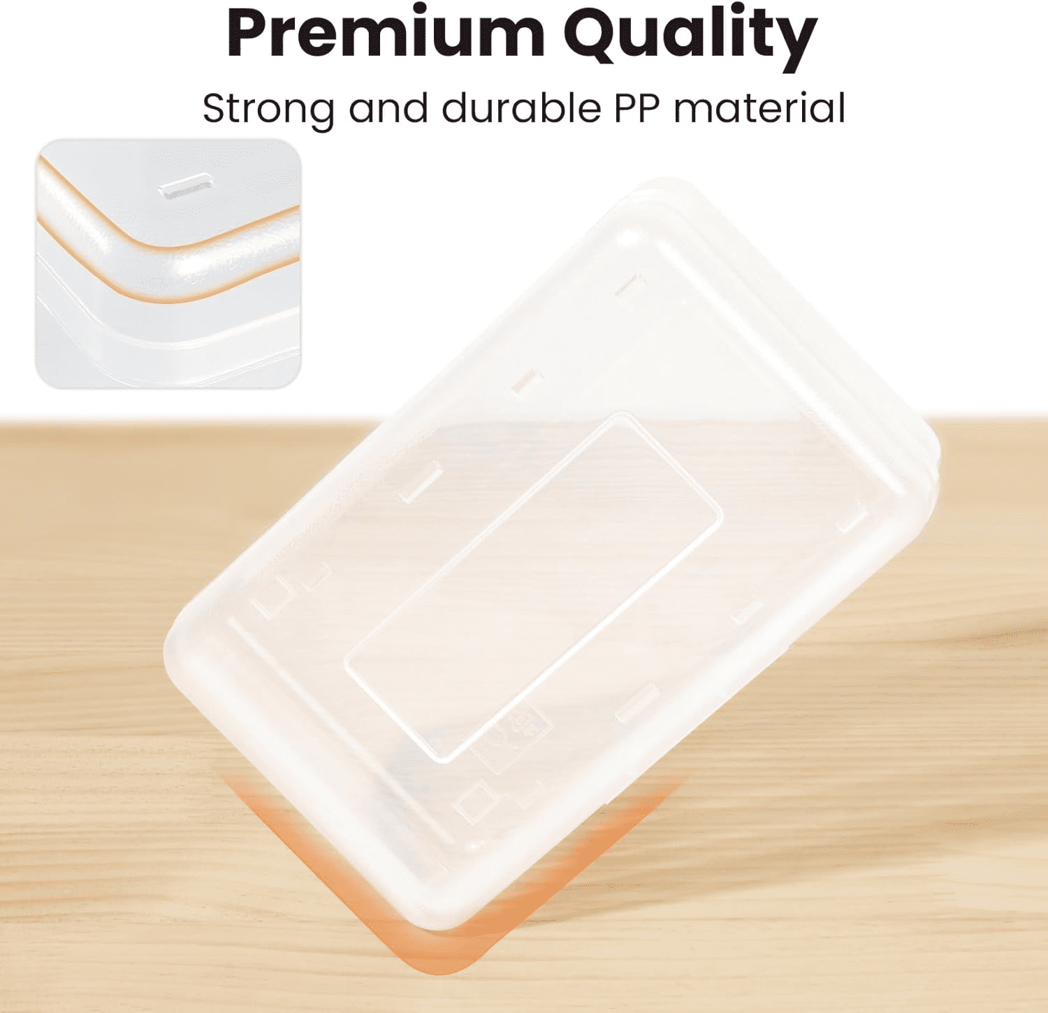 Meitianfacai 1PC Pencil Case, Large Capacity Hard Pencil Box, Clear Crayon Box Marker Pen Organizer, Plastic Storage Container with Snap Lid, Stackable Art Supply Bead Craft Organizer（Clear）