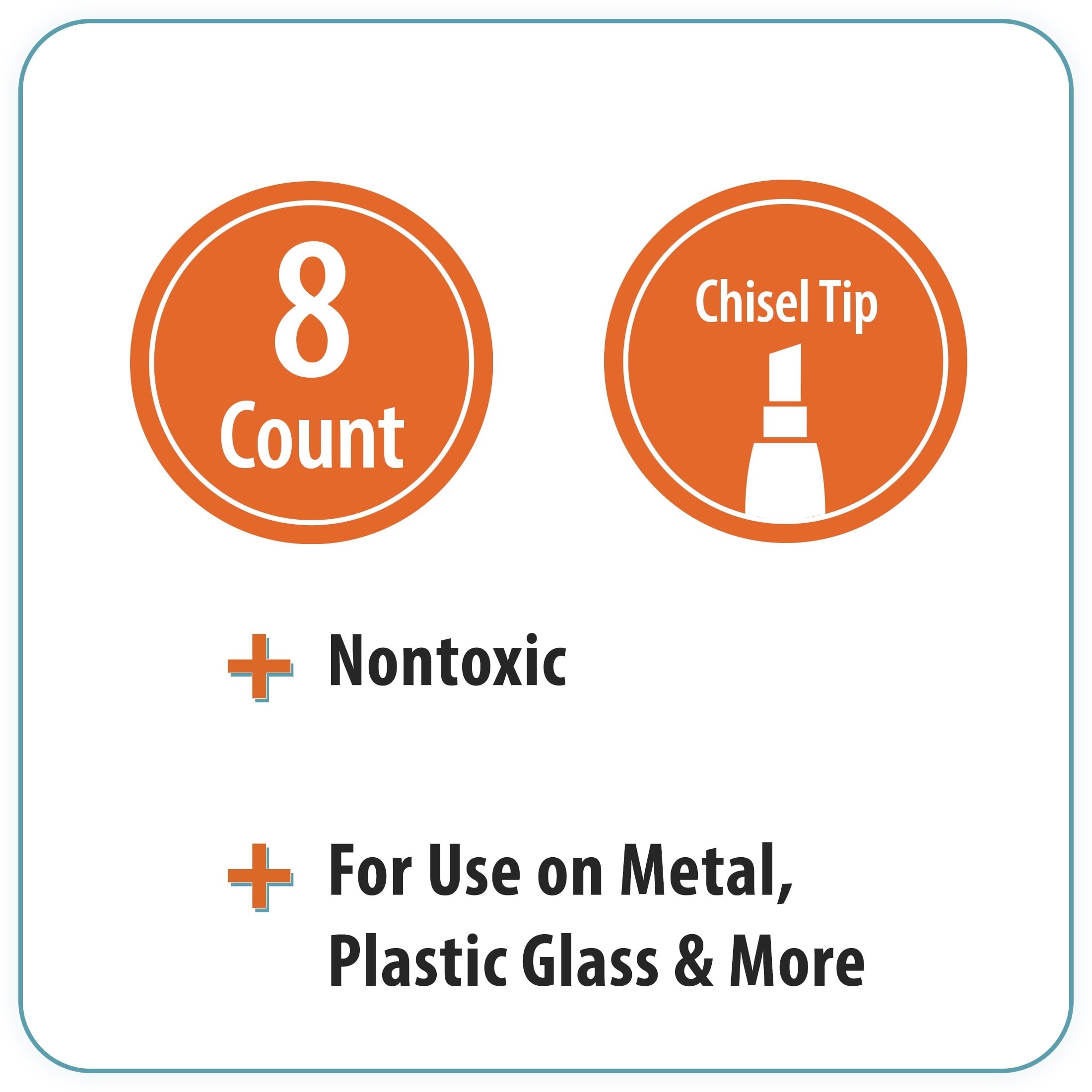 Pen+Gear Permanent Markers, Chisel Tip, Assorted Colors, 8 Count