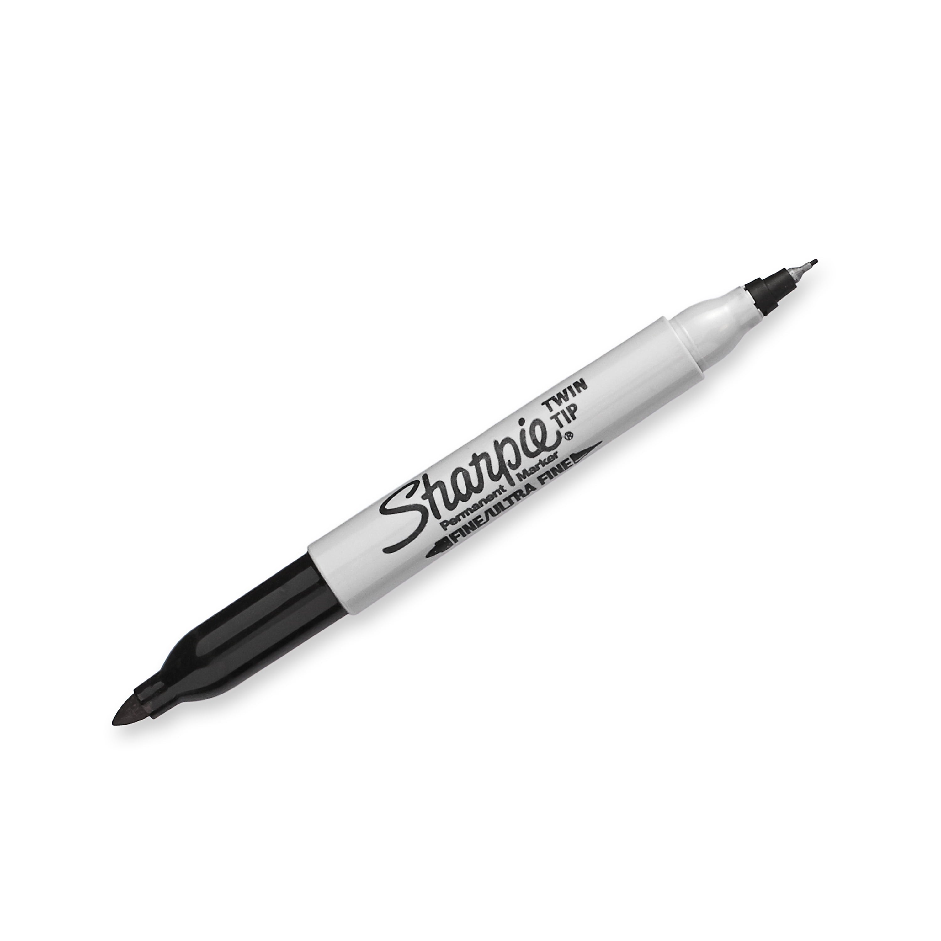 Sharpie Twin Tip Permanent Markers, Fine and Ultra Fine, Black, 2 Count