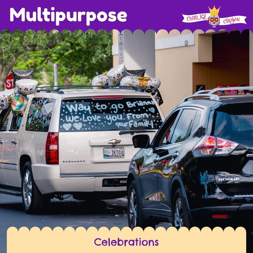 Chalky Crown - Bold Chalk Markers - Dry Erase Marker Pens - Reversible Tip - 8 Pack, 6 mm