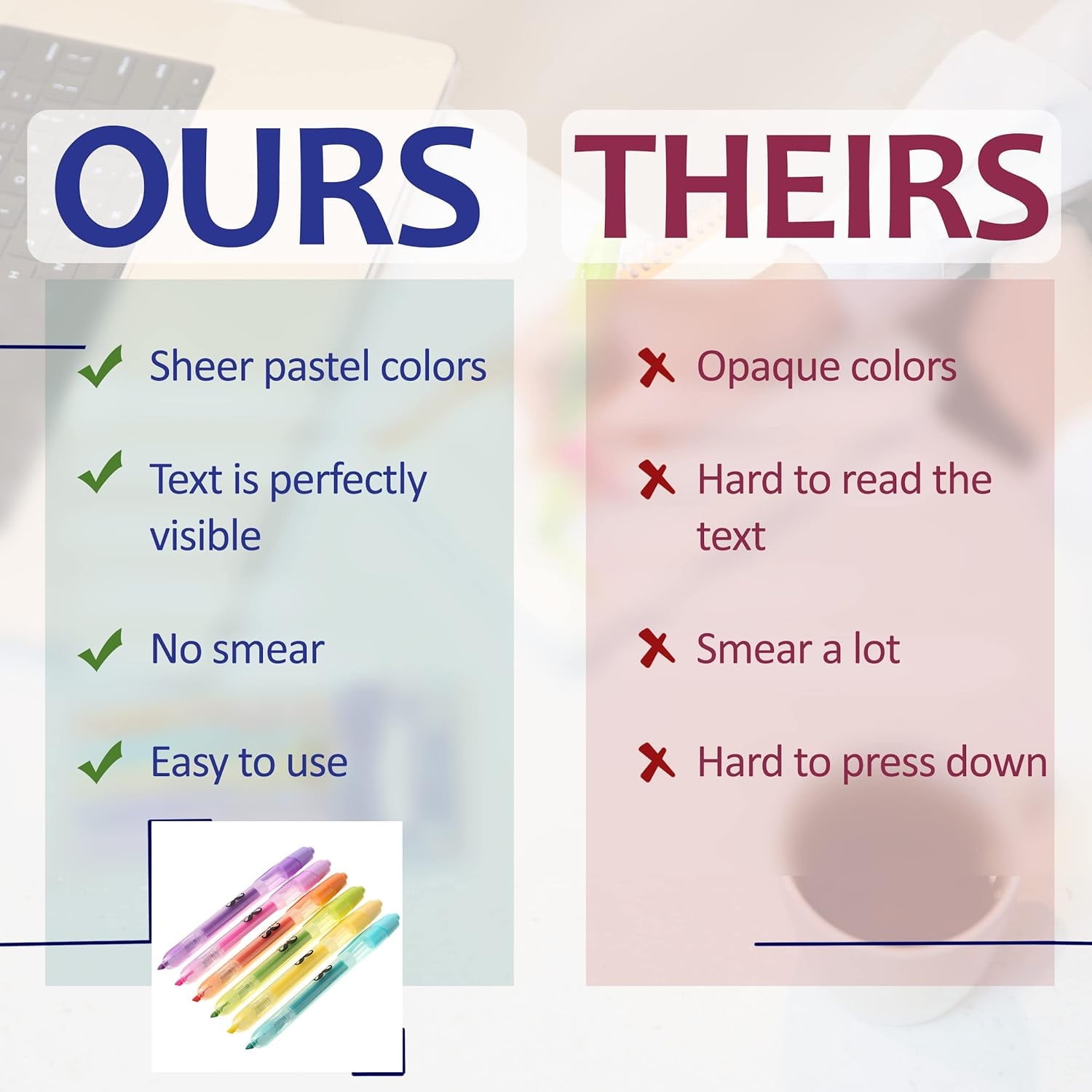 Mr. Pen- Retractable Highlighters, 6 Pack, Pastel Colors, Chisel Tip, No Smear Click Highlighter, Bible Journaling Highlighter, Highlighter Markers Retractable, Highlighter Pens, Mild Highlighters