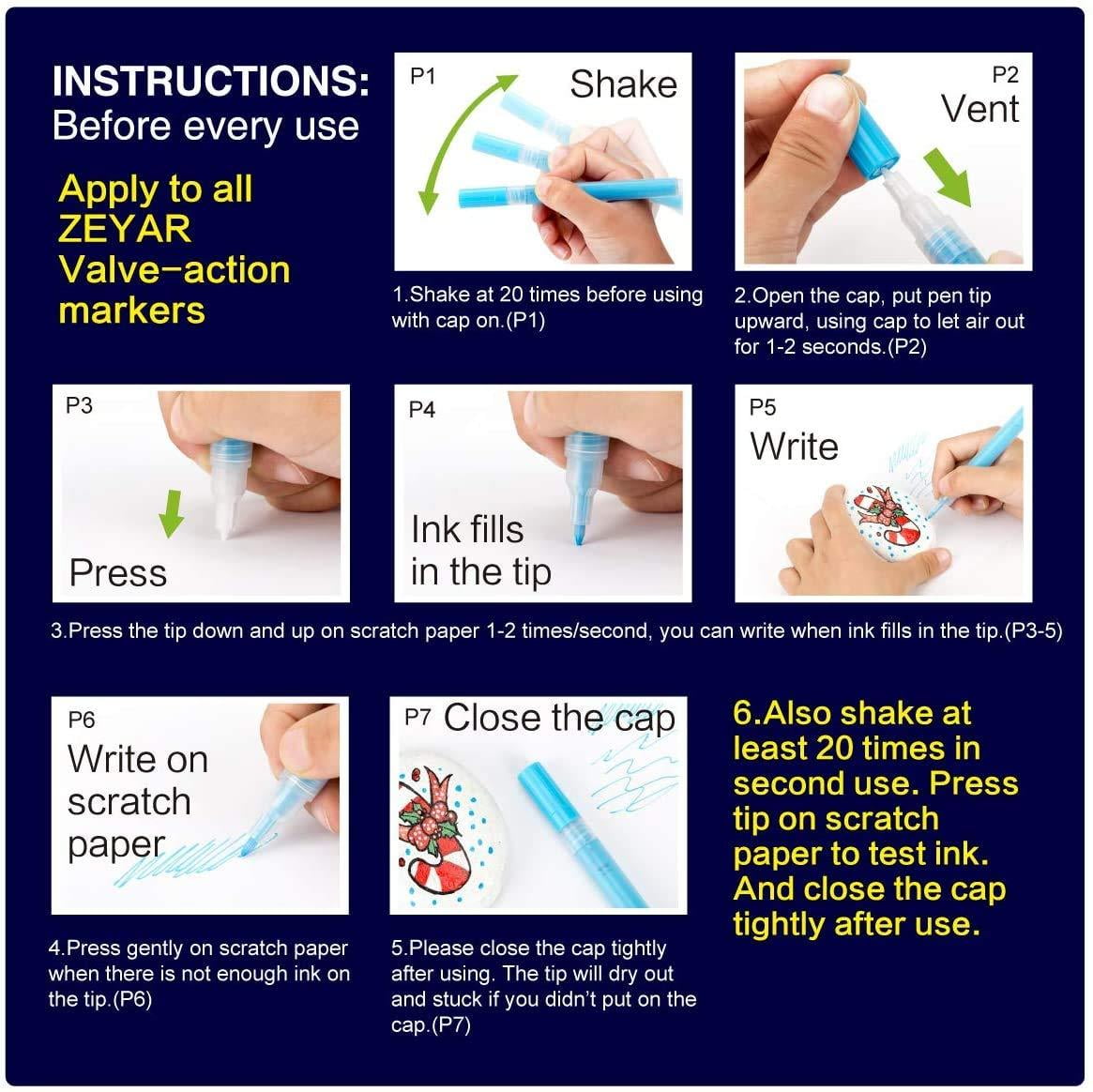 ZEYAR Premium Acrylic Paint Pen, Water Based, Extra Fine Point, 18 Colors, Odorless, Acid Free and Safe, Opaque Ink, Environmental Friendly, AP Certified