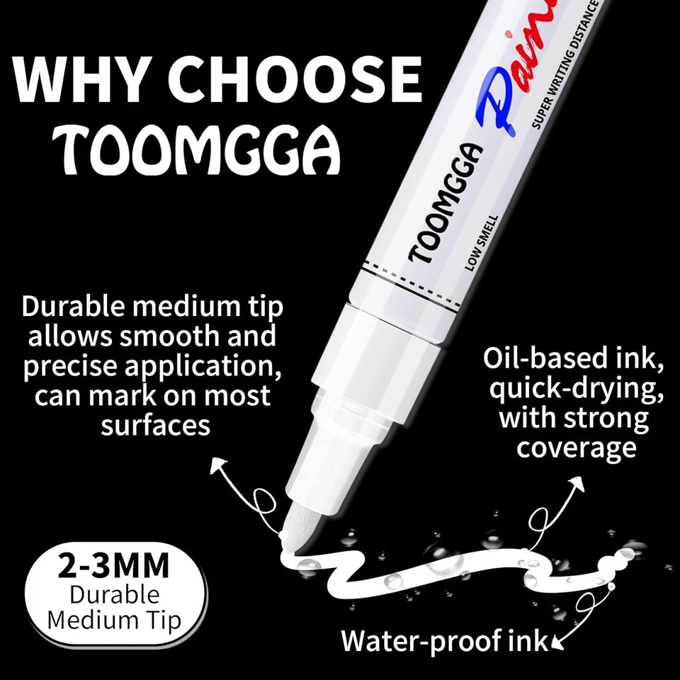 1Pcs Black Permanent Paint Pens Oil-Based Markers For Rock Metal Wood Plastic