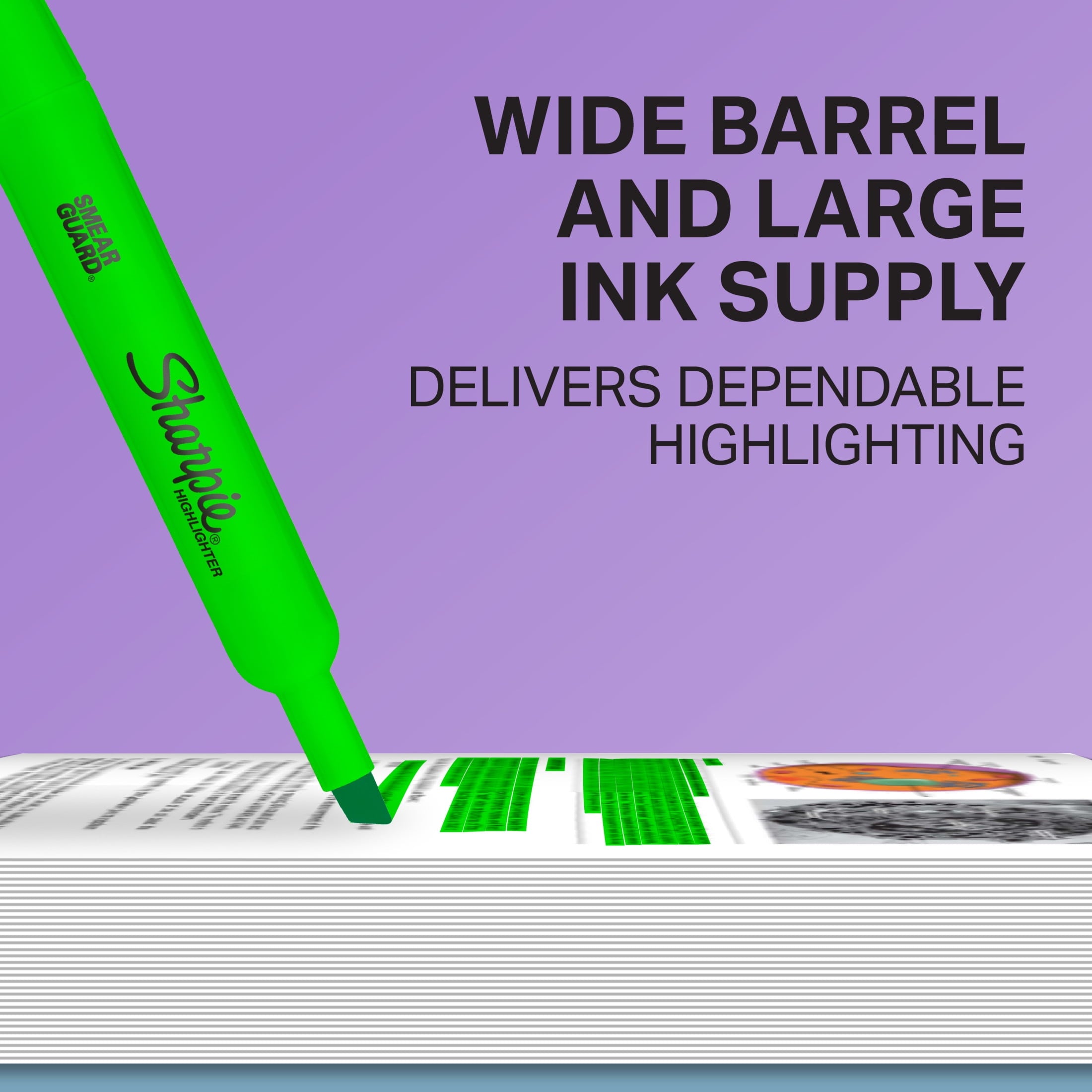 Sharpie Tank Style Highlighters, Chisel Tip, Assorted Colors, 12 Count