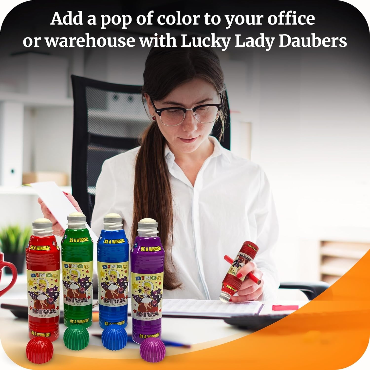 Lucky Lady Dauber Co. Bingo Daubers Value Pack with Bingo Markers, Bingo Dotters, Assorted Colors, 4 Count