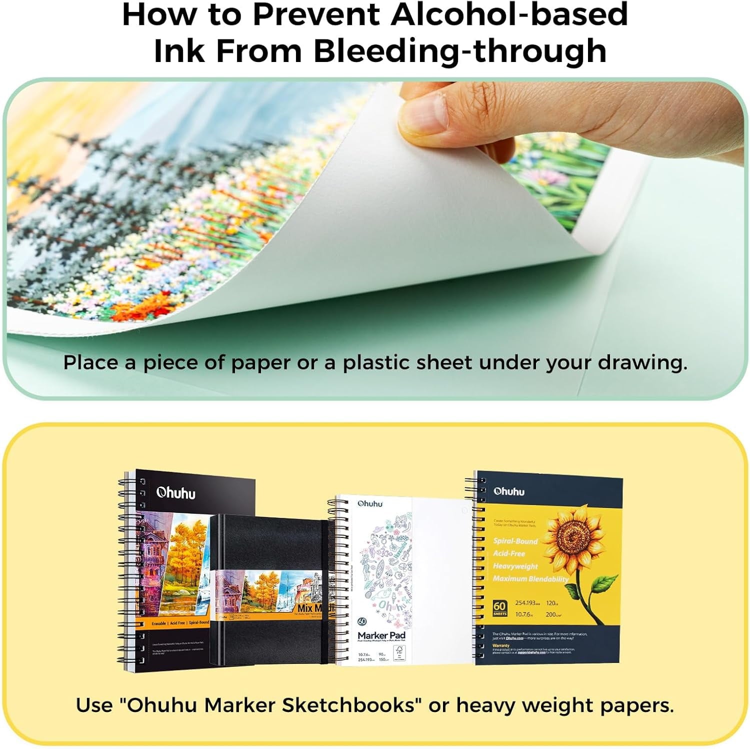 Ohuhu 48-color Double Tipped Chisel & Fine Alcohol-Based Art Marker Set for Adults Coloring Illustration