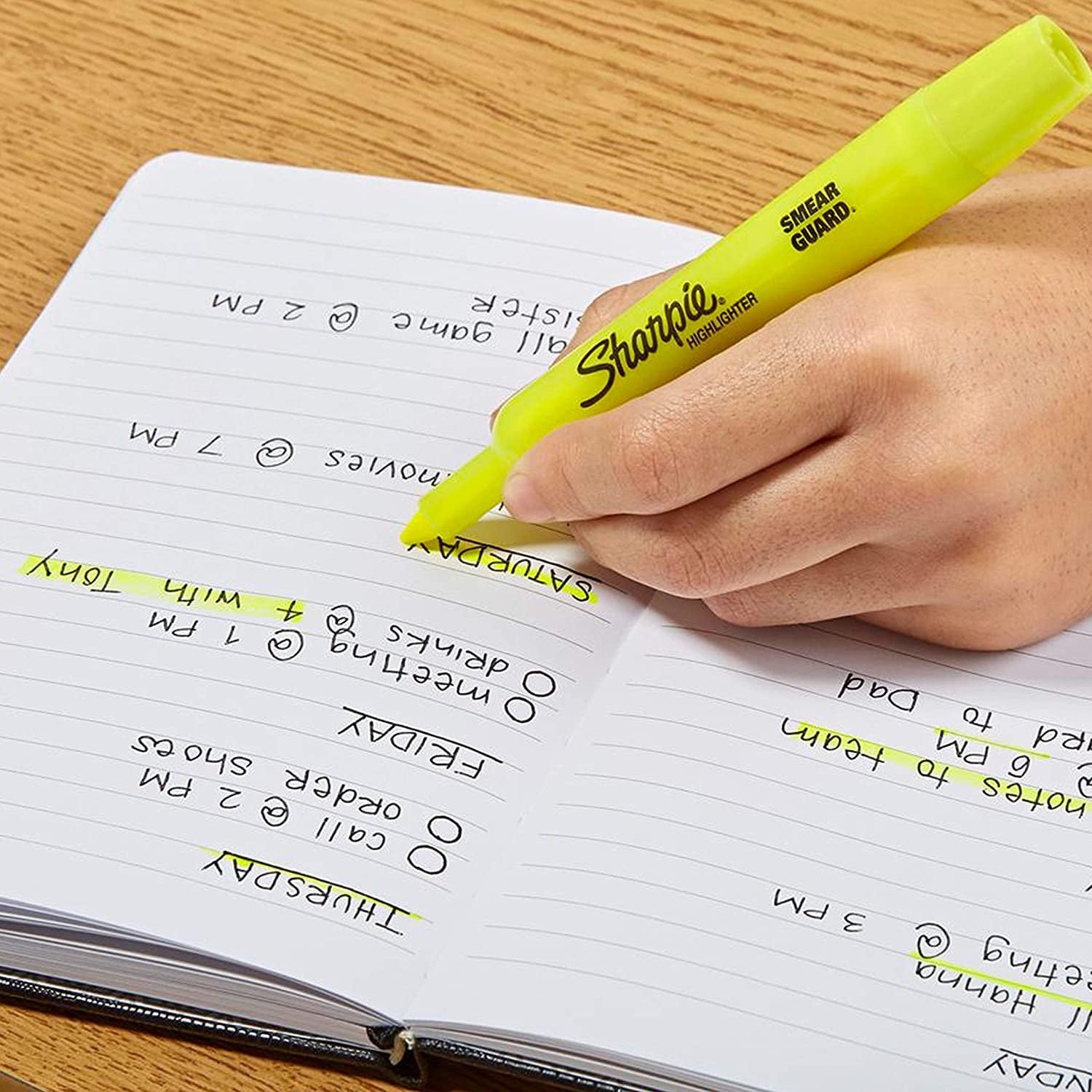 Sharpie 25162PP Accent Tank-Style Highlighter Fluorescent Yellow 2-Pack