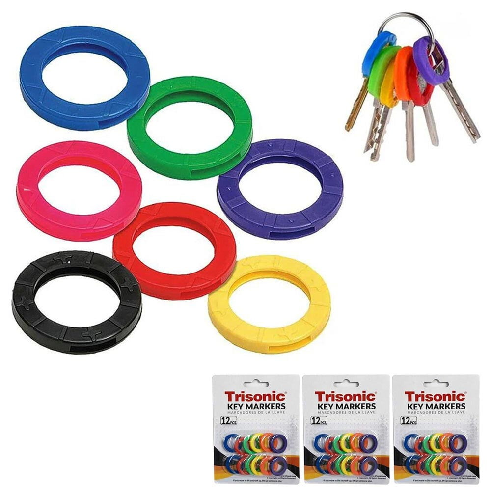 36 Key Caps Top Covers Tag Id Markers Keyring Soft Topper Rubber Assorted Colors