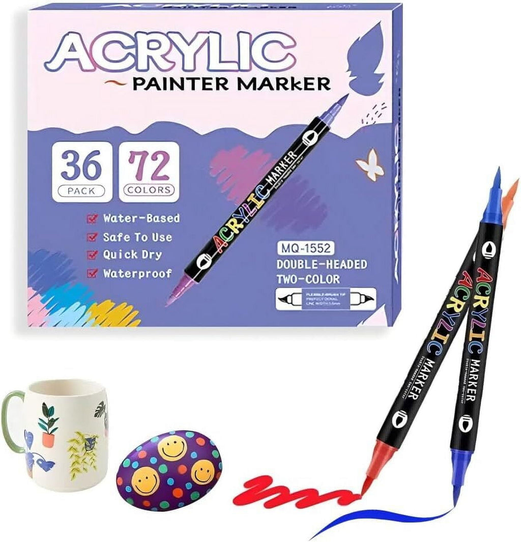 36pcs  Acrylic Paint Markers -ANUNU Acrylic Paint Pens,Rock Painting,  DIY Crafts Art Supplies Kit