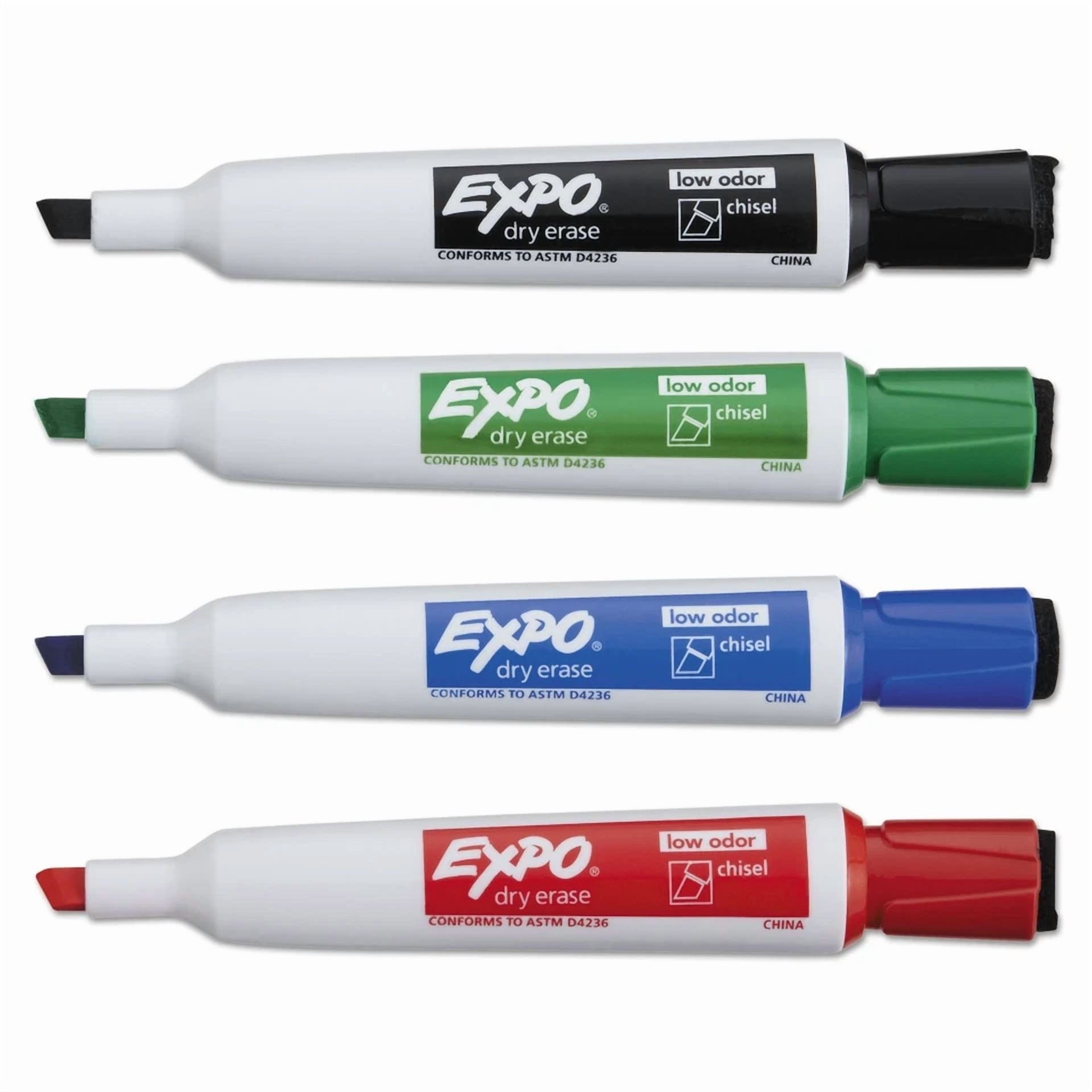 Expo Magnetic Dry Erase Marker Chisel Tip Assorted 4/Pack 1944728