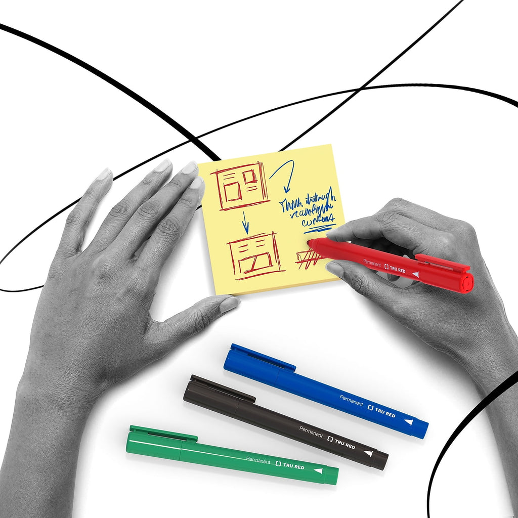 TRU RED Pen Permanent Markers Fine Tip Green Dozen TR54542