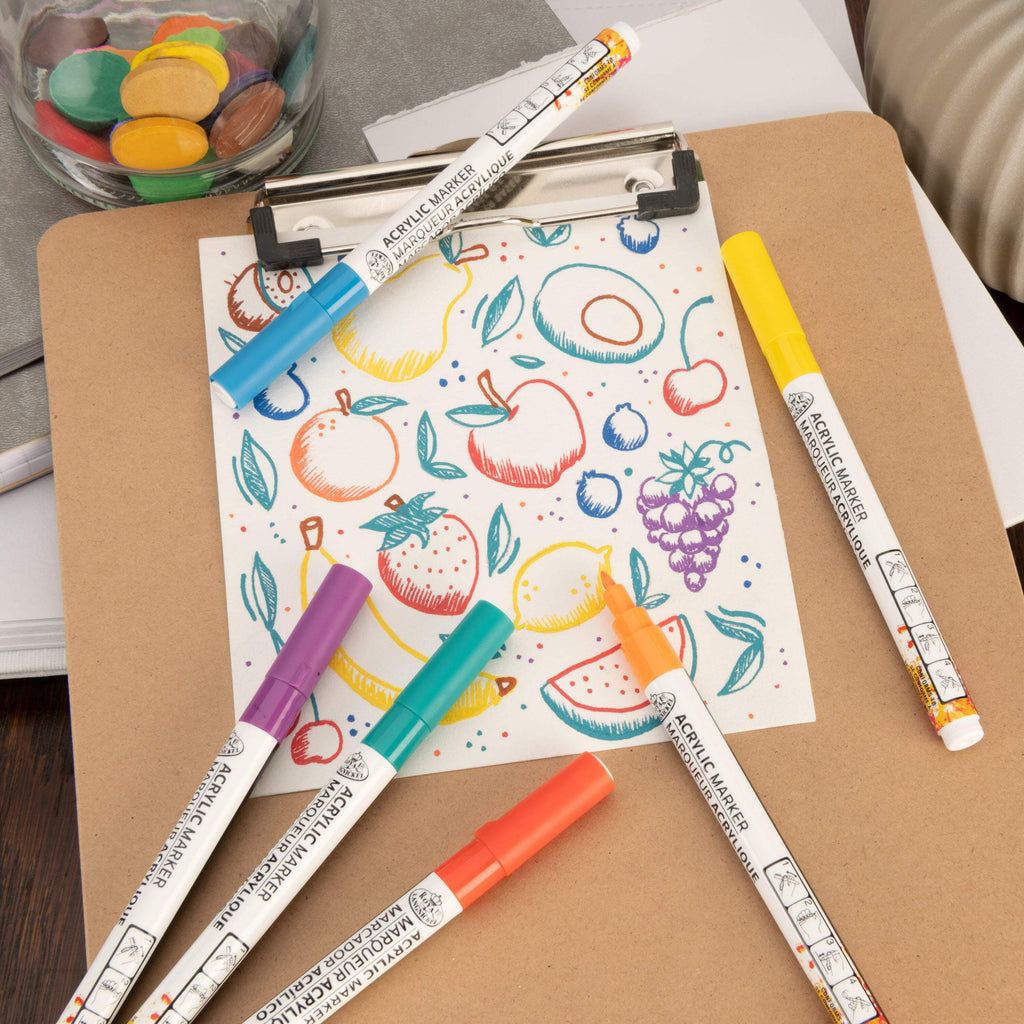 Royal & Langnickel 6 Piece Acrylic .7mm Rainbow Markers