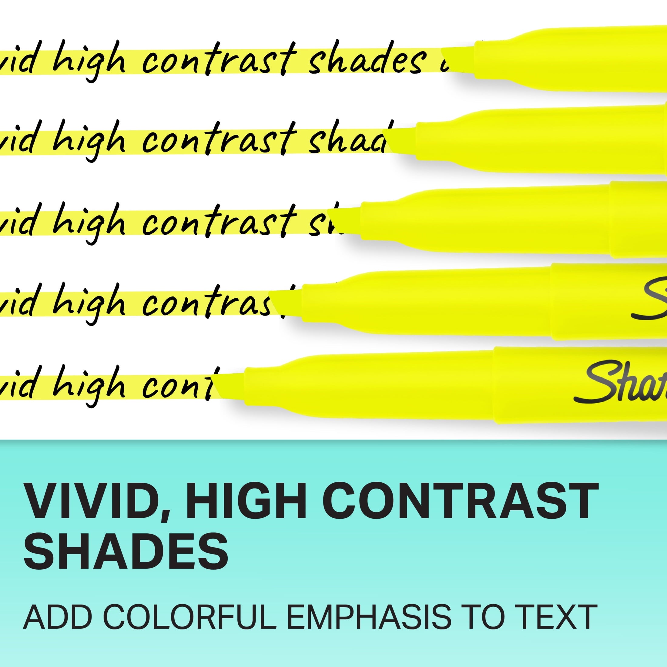 Sharpie Pocket Highlighters, Chisel Tip, Fluorescent Yellow, 12 Count