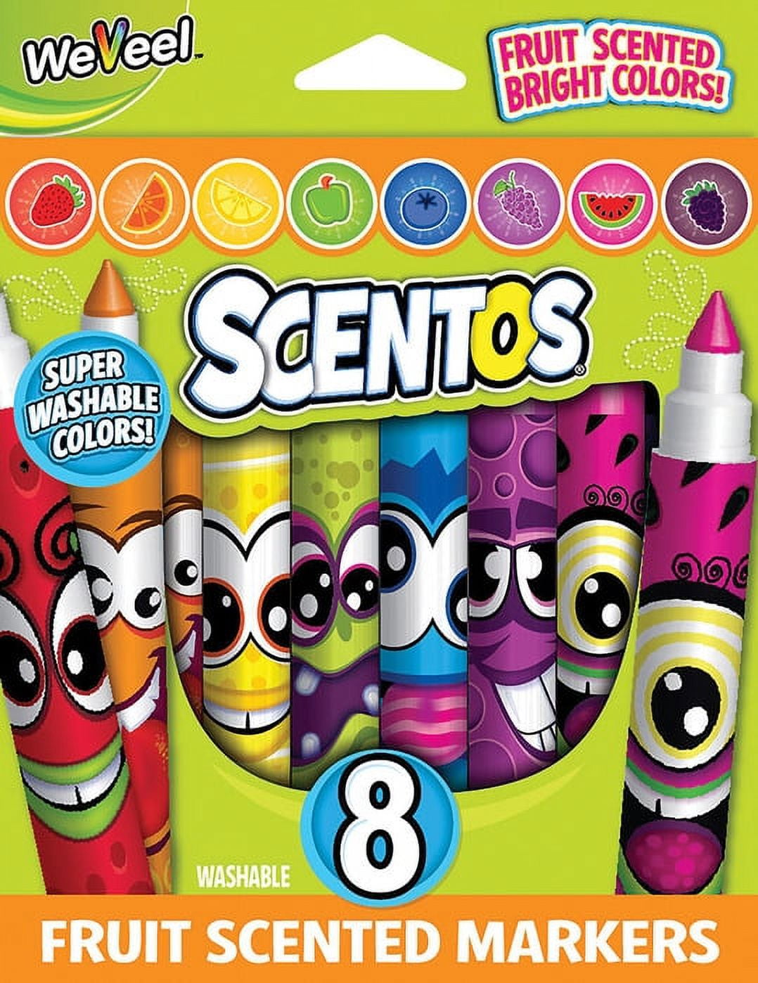 WeVeel Scentos Scented Markers - Bullet Tip, Set of 8, Assorted