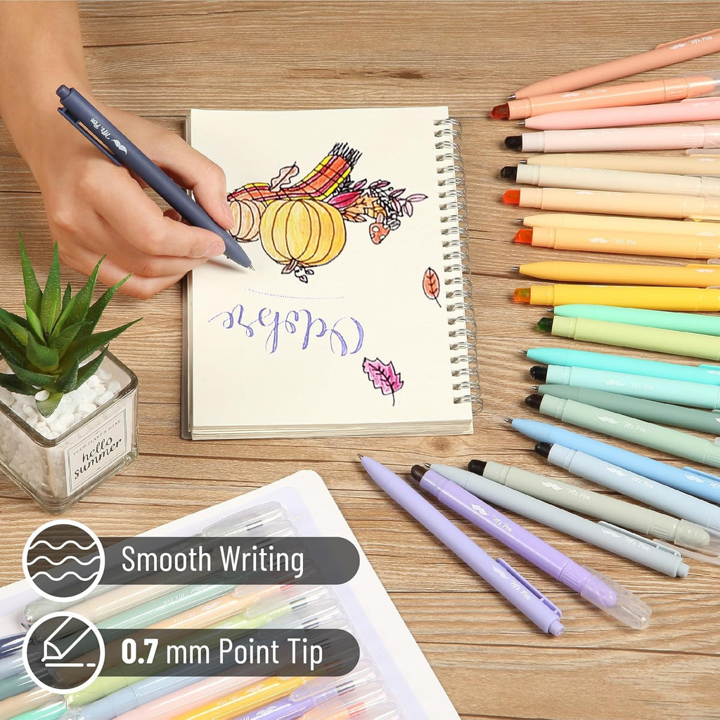 Mr. Pen- Bible Highlighters and Pens, 24 Pack, Gel Highlighters, Serene Colors Bible Highlighters No Bleed, Colored Gel Pens