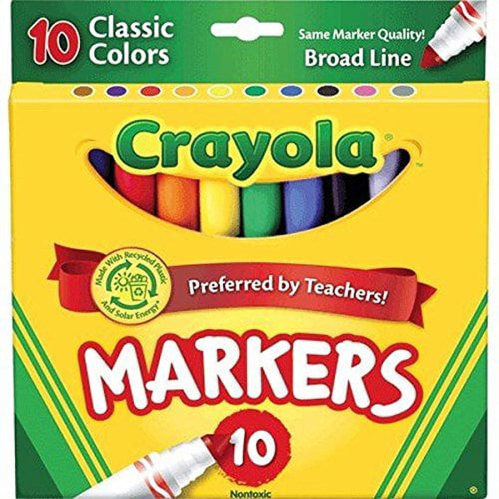 Crayola Classic Colors Broad Line Markers Lots Of Brilliant Color 10 Count ( Case Of 24 )