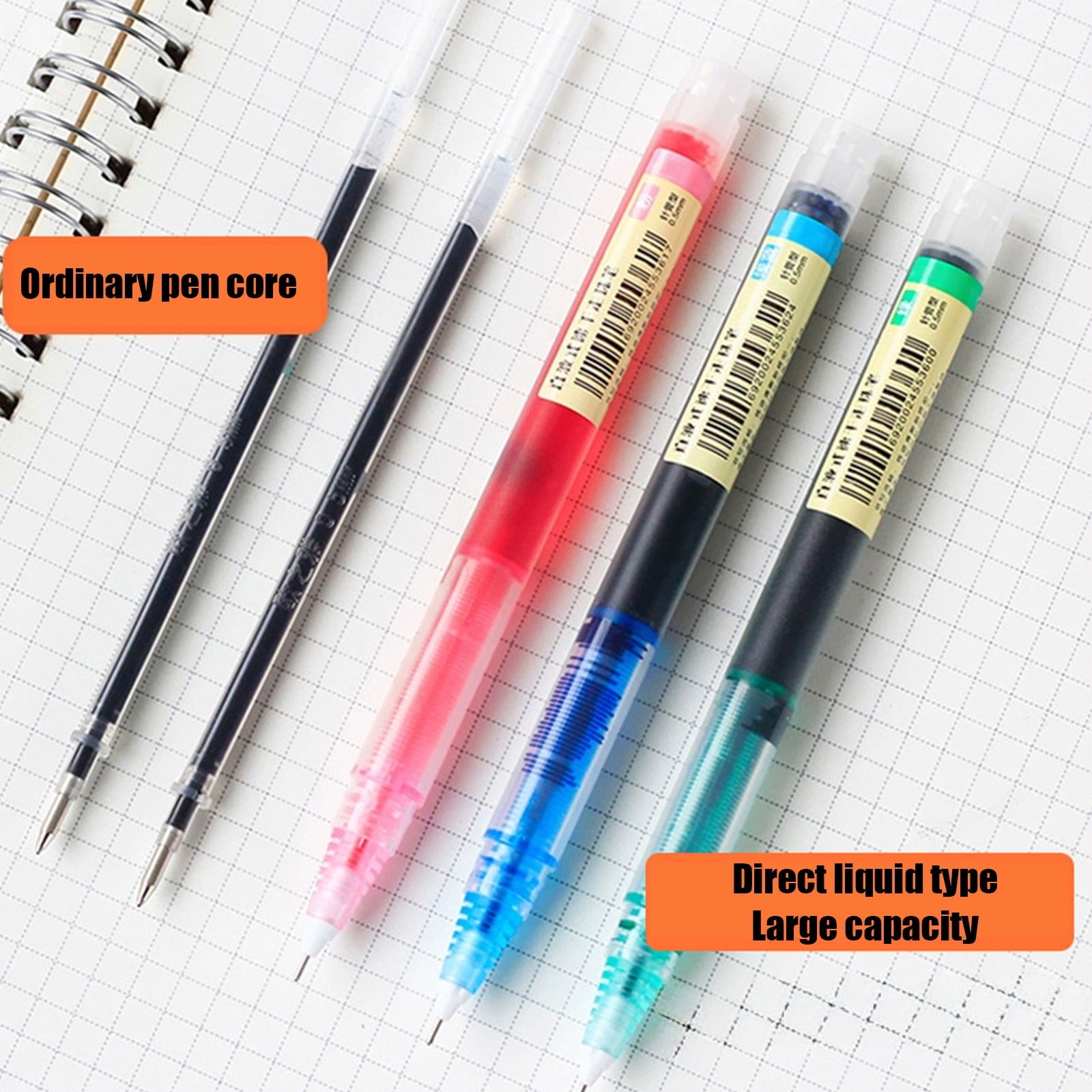 WKSCLPAI 12 Pcs Multicolor Gel Pens,0.5mm Fine Point Ink Pens,Premium Fast Drying Liquid Ink Pens,12 Colors Available,Built-in Precision Ink Output Regulator for Smoothly Write