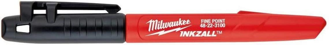 Milwaukee 48-22-3100 Inkzall Jobsite Fine Point Black Permanent Marker 12 Pack