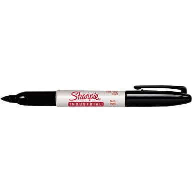 Sharpie® Industrial Permanent Markers, Fine Point, Black, Pack Of 12