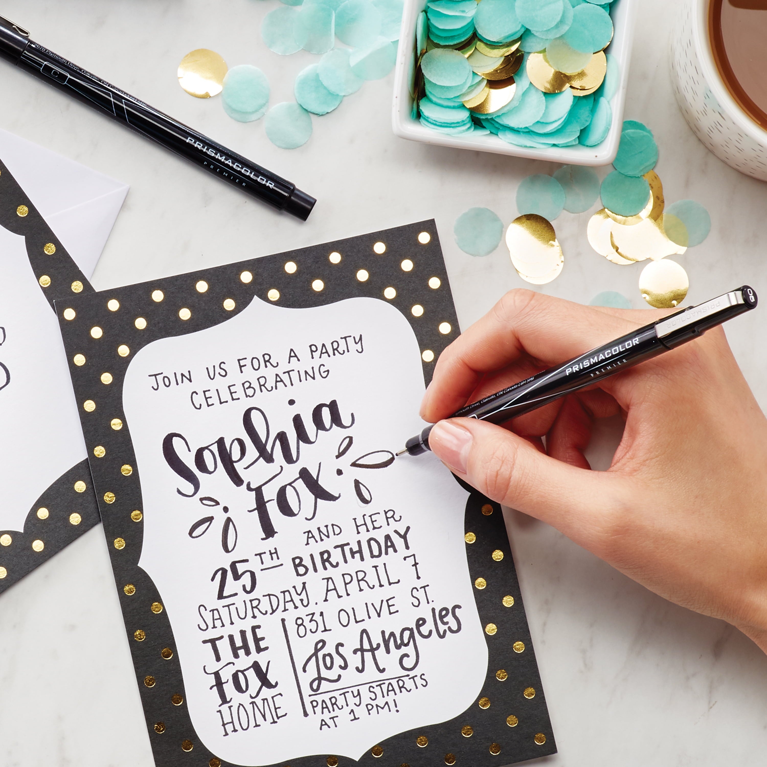 Prismacolor Premier Brush, Chisel & Fine Line Tip Assortment Marker Set, 4-Markers, Black