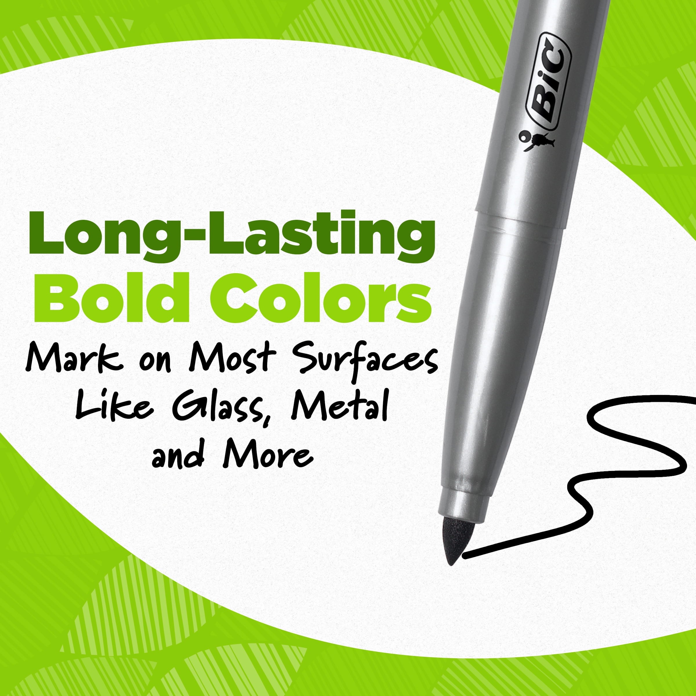 BIC Ecolutions Fine Permanent Markers, Recycled Plastic, Black, 36-Count Pack