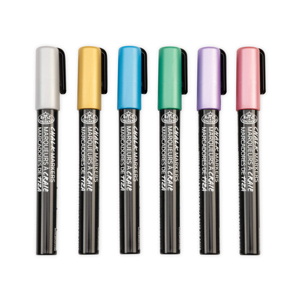 Royal & Langnickel 6 Piece 2.0 mm Metallic Chalk Marker Set