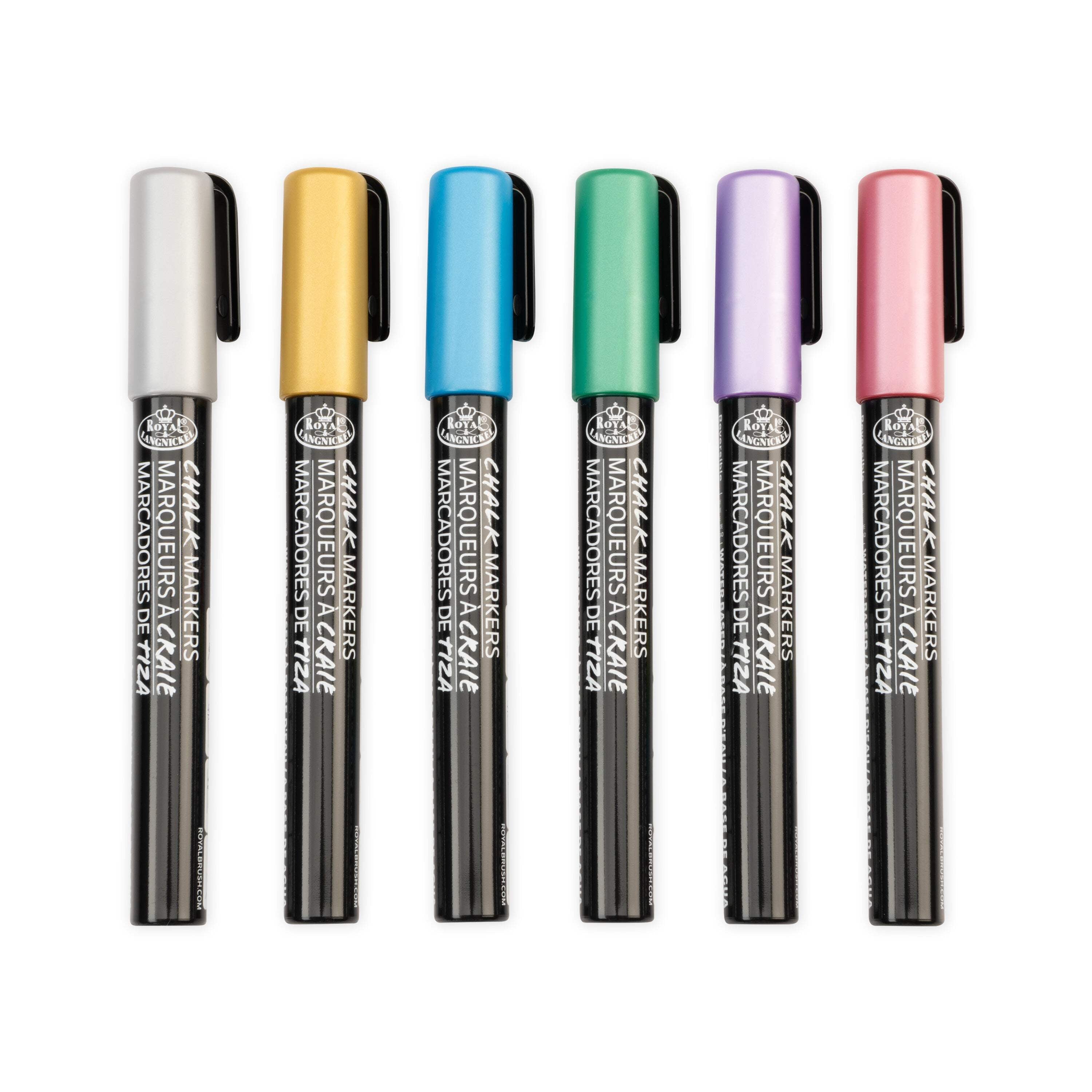 Royal & Langnickel 6 Piece 2.0 mm Metallic Chalk Marker Set